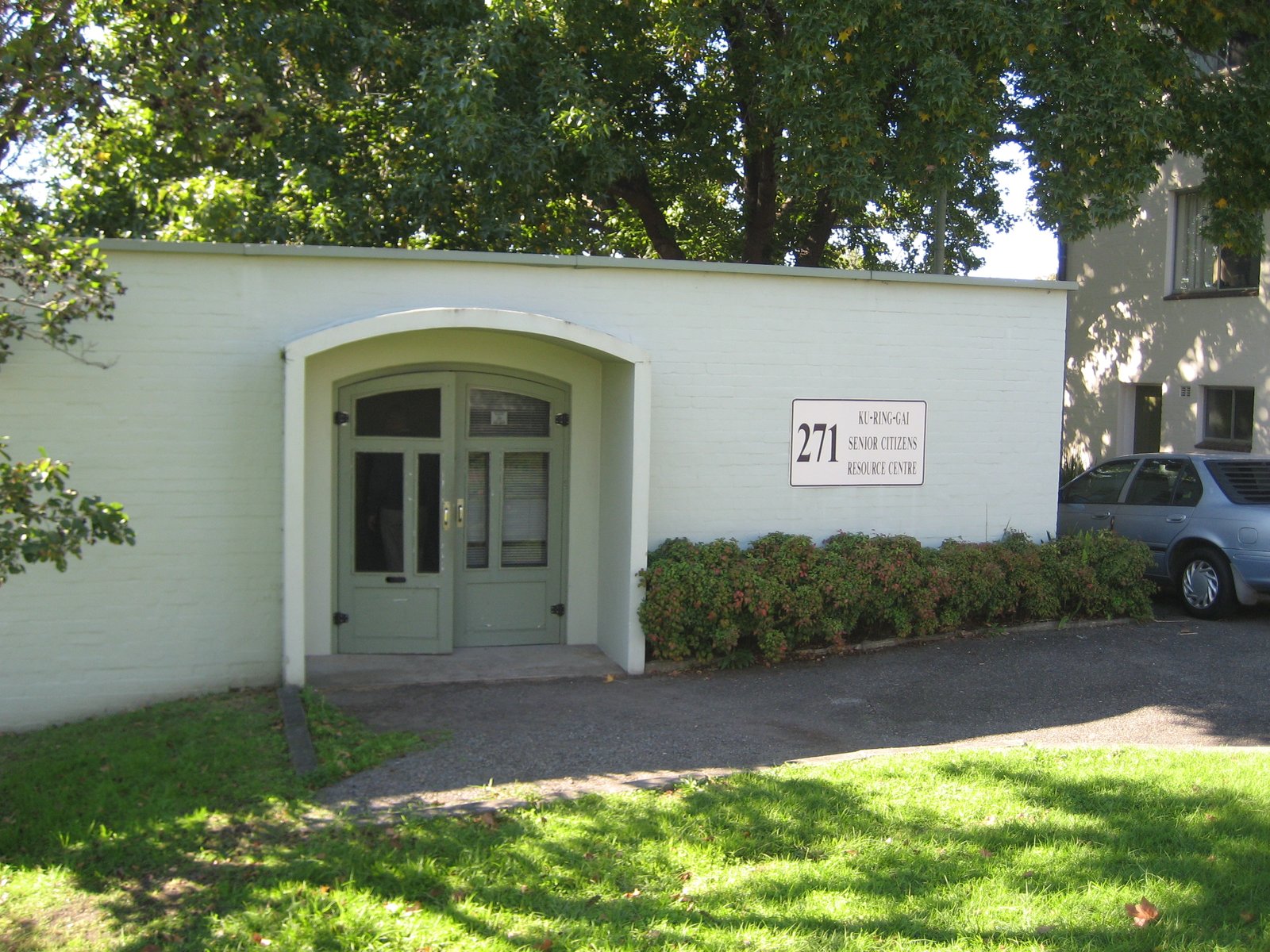 Exterior of the Ku-ring-gai Senior Citizens Resource Centre building, a site assessed as a possible home for the Shed
